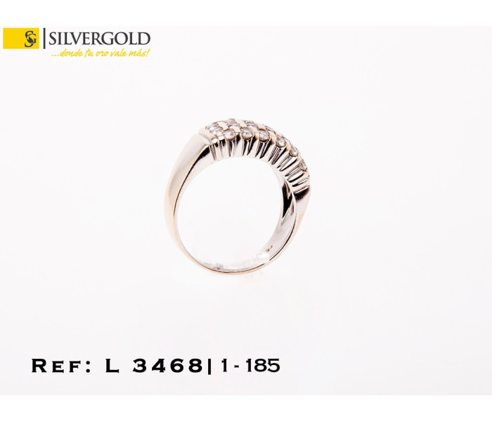 1-1-185-1-Anillo en oro blanco con pavÃ central de zirconitas (Talla 18) L3468