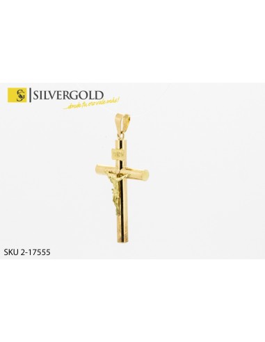 1-2-17555-1-Colgante de cruz con cristo en relieve. Oro 18 kt.