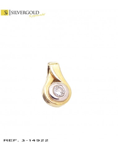 1-3-14922-1-D-Colgante oro bicolor 18Kt. con diamante