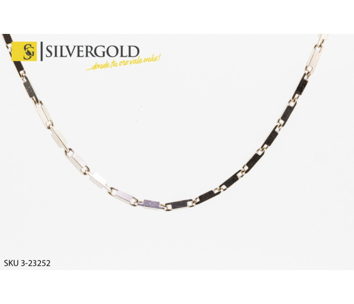 1-3-23252-1-Cadena oro blanco de barritas rígidas y cierre mosqueton. Contraste 750m