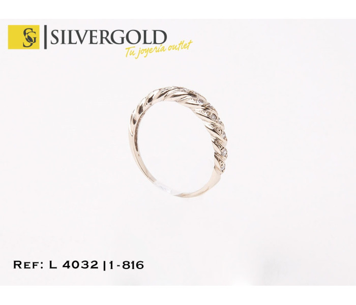1-1-816-1-Anillo oro blanco gallonado diagonal diamante(T. 20) L4032
