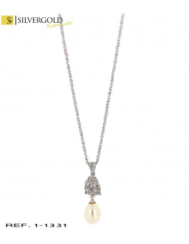 1-1-1331-1-DIA-Cadena estilo singapur con colgante en forma de hojas cn perla colgante y detalle de diamantes
