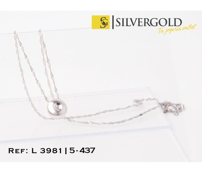 1-5-437-1-DIA-Cadena fina singapur oro blanco (42 cm) y colgante solitario diamante L3981