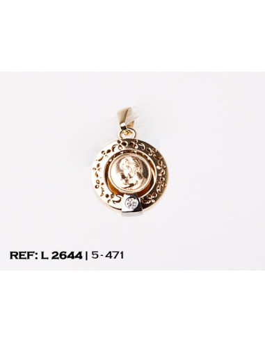 1-5-471-1-D-Medalla oro 18Kt. de la madre con diamante L2644