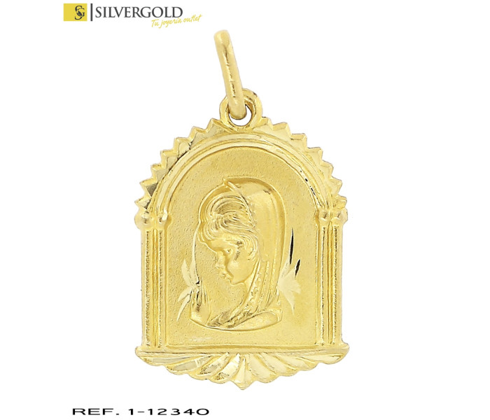 1-1-12340-1-Medalla virgen niña en forma de ventana de bóveda