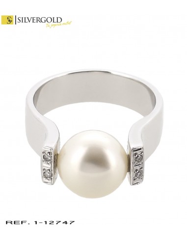 1-1-12747-1-DIA-T17Anillo en oro blanco semiancho con piedra tipo perla