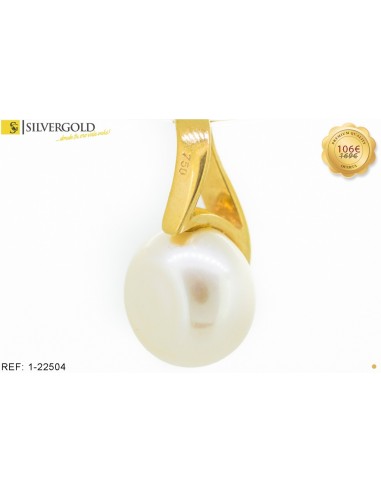 1-1-22504-1-Colgante con perla blanca y pequeño diamante. oro 18 kt.