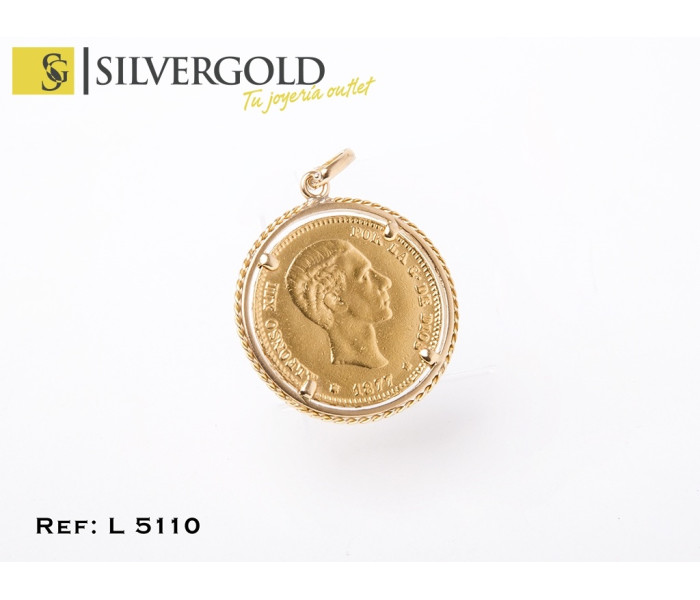 1-1-12-1-Colgante moneda de 25 pts. de 1877 con orla gallonada L5110