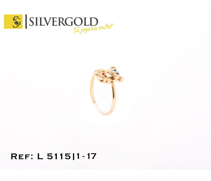 1-1-17-2-Anillo oro 18Kt. infantil con oso L5115